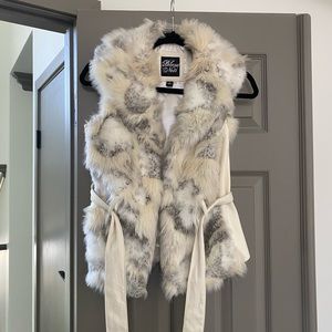 Faux fur/leather vest